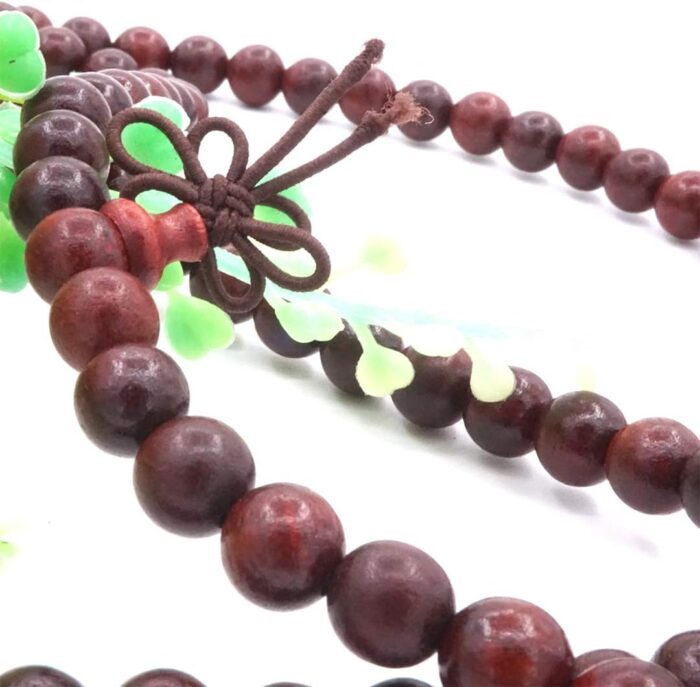 HDmirrorR 108 Natural Sandalwood Beads Necklace/Bracelet Chain Rosary 8mm-Beads Tibetan Buddhist Buddha Mala Chinese Knot Elastic Man Woman - Image 3