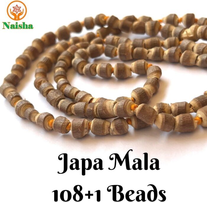 NAISHA Gaumukhi Japa Mala Bag & Natural Tulsi Holy Basil Japa Mala 108+1 Beads Original for Daily Mantra Jaap, Bead Size 6/7mm…, Pack of 1, Wood, beads - Image 4