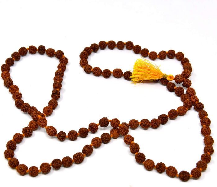 Wonder care- Rudraksha meditation mala, 5 mukhi rudrakasha mala, rudrakash mala beads, and rudrakash mala 8mm 108 beads, rudrakasha mala brown colour - Image 2