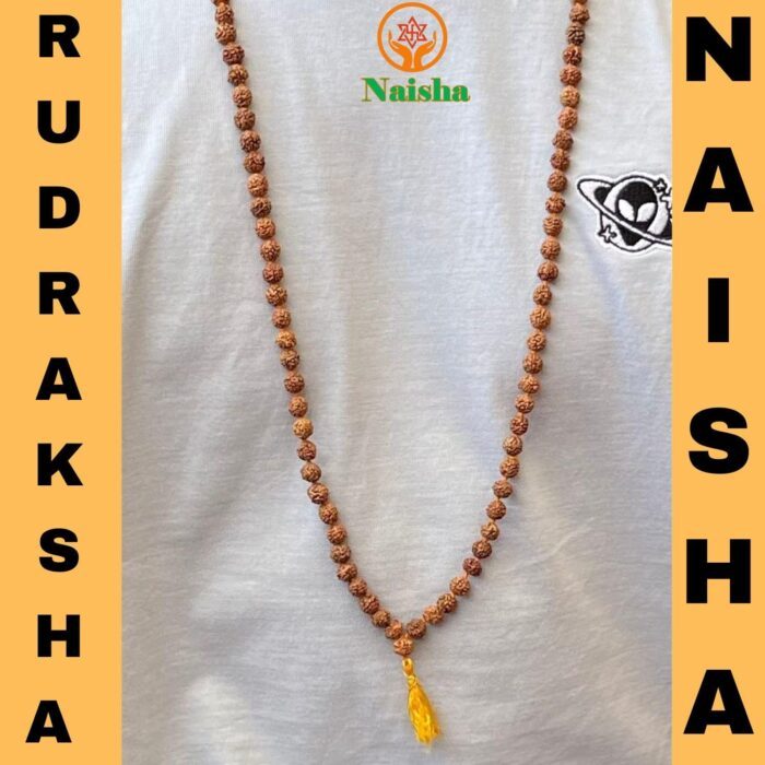 Naisha Rudraksha Mala 108+1 Beads Necklace, Seed Bead Natural Himalaya 5 face Panch Mukhi Rudraksha, Prayer Beads, Wrist Mala Wrap, Jaap Mala, Bead Size 7 mm (Pack of 2), Wood, rudraksha - Image 6