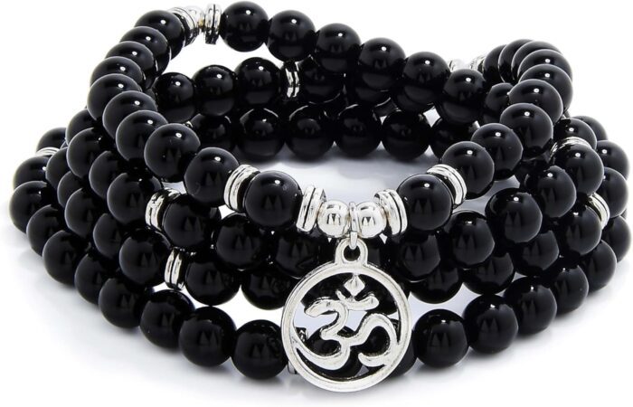 Om Mala Beads 108 Meditation Mantra Necklace Bracelet for Men or Women Prayer