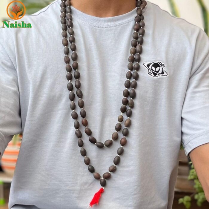 NAISHA ( Pack of 3 Tulsi Japa Mala, Kamal Gatta Mala (Lotus Seeds) & Original Vaijanti Mala White Bead 108+1 Beads - Image 2