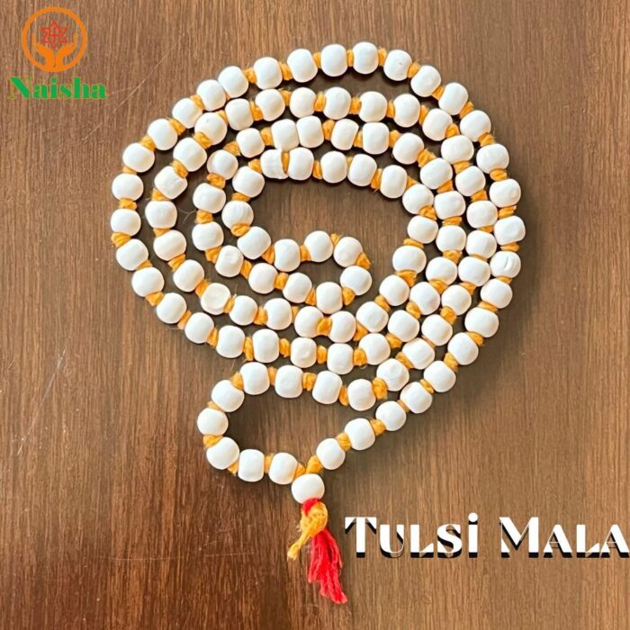 NAISHA Hare Rama Hare Krishna Tulsi Holy Basil Japa Mala 108+1 Beads Original for Daily Mantra Jaap, Bead Size 6/7mm, (Pack of 2) - Image 7