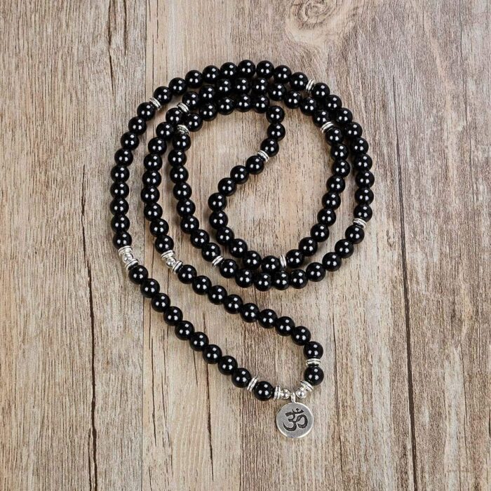 Yoga Symbol 8 mm Mala Beads Bracelet 108 Spiritual Necklace Meditation Accessories Jewellery for Women Men Gifts - Image 2