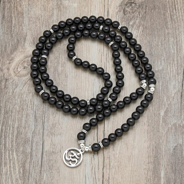 Om Mala Beads 108 Meditation Mantra Necklace Bracelet for Men or Women Prayer - Image 2