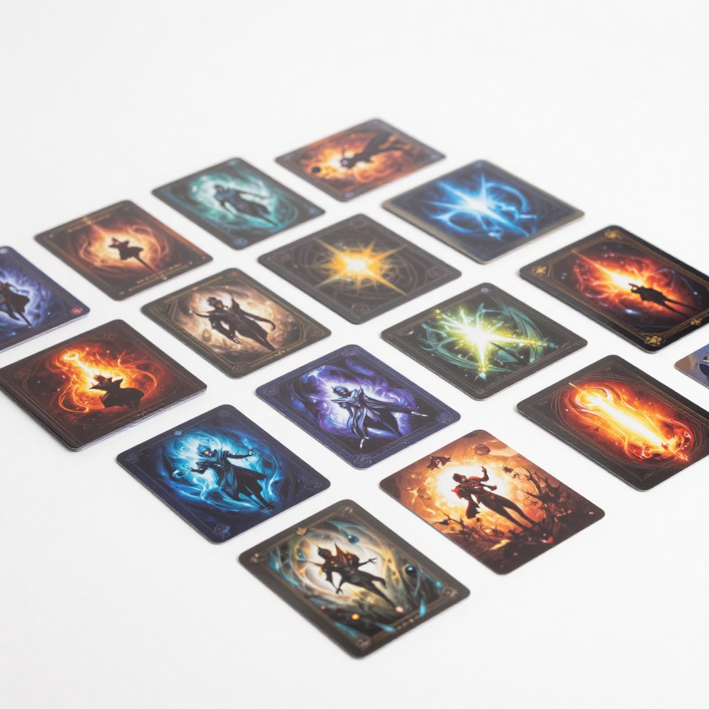 Illustration of Assorted Pokémon Cards with Foils