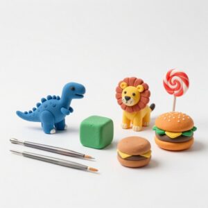 Illustration of Air-Dry Modelling Clay Kit with Tools