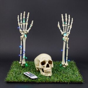 Illustration of Light-up Skeleton Hands & Skull Set with Remote