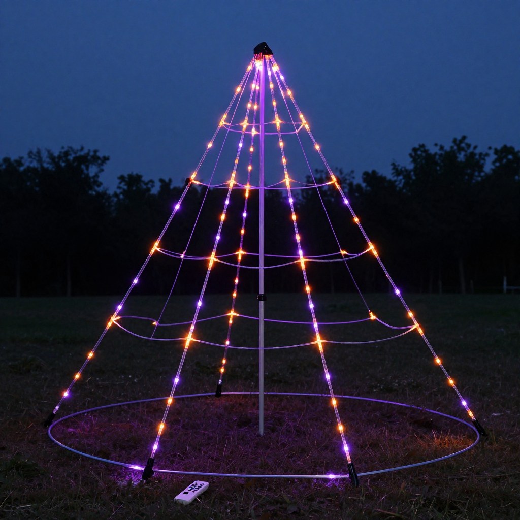 Illustration of Giant Light-up Spider Web with Remote