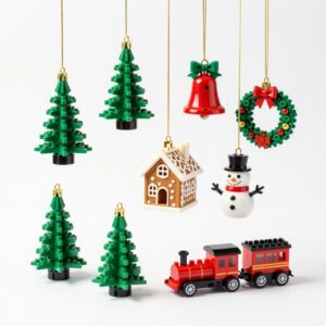Illustration of Christmas Ornaments Building Advent Calendar