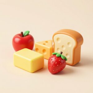 Illustration of Squishy Fun Box of Food Stress Toys